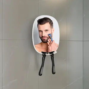 360 Adjustable Razor Holder No-Drilling Waterproof Removable Toilet Anti Fog Shower Mirror Fogless For Shaving
