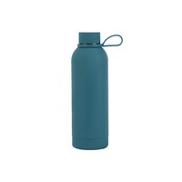 Thermos à double paroi en acier inoxydable personnalisé, à ouverture étroite, avec revêtement en caoutchouc, bouteille d'eau isotherme, gourde thermique