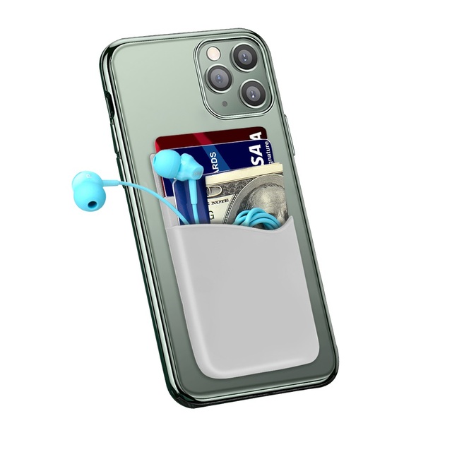 Wholesale Customized Double-layer Mobile Phone Back Adhesive Wallet 3m Sticker Silicone Credit Card Holder