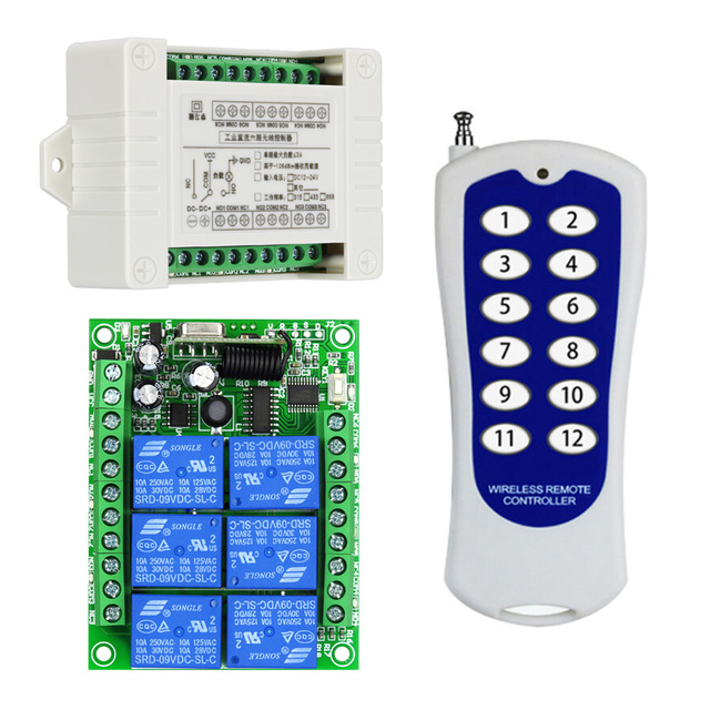 Custom Industrial Controls Small Wireless 433mhz RF Remote Control Set Metal Electric Switches for Lifting Equipment and Gates
