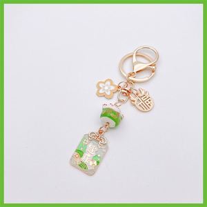 Lucky <b>Cat</b> Chinese Gift Cute Cartoon Creative Good Luck Sakura Blessing Keychain for New Year Gift Bag <b>Backpack</b> Pendant Charm - Product Image 5