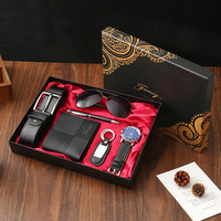 Coffret Cadeau Pratique Wisteria Premium pour Homme : Ceinture en Cuir, Portefeuille, Montre à Quartz, Lunettes de Soleil, Stylo, Porte-clés – Style Minimaliste pour Papa et Mari