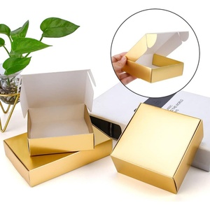 Wholesale High Quality Gold Paper Corrugated Cosmetics Shipping Packaging Gift Mailer Box With Custom Logo Paper Packaging Box - Product Image 5