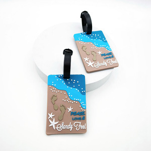 ป้ายติดกระเป๋าเดินทาง PVC ผลิตจากโรงงานพร้อมสายคล้องแบบมีห่วง พิมพ์ลายแบบ Sublimation สำหรับเดินทาง ลายตัวอักษร  รับทำโลโก้ตามสั่ง - Product Image 2