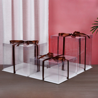 Boîte d'emballage en PET légère, prête à assembler, transparente, pliable, en plastique, pour cadeaux de fête, emballage de cadeaux