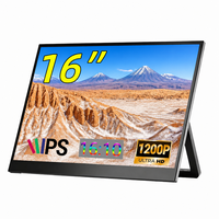 Moniteur portable AHXJKA 16 pouces 1920x1200 144Hz IPS double écran un seul câble pour console de jeu Win Mac
