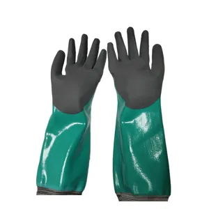 有名なソフト快適な耐薬品性 pvc コーティングされた作業手袋のための石油化学産業