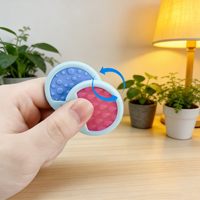 Jouet sensoriel texturé AHDH en pierre anti-stress, jouet à faire tourner en silicone à rotation infinie