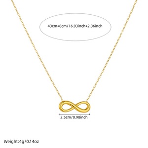Gold Plated Infinity Pendant Necklace Stainless Steel Chain Everyday Wear Clavicle Chain Simple Fashionable Design - Product Image 4