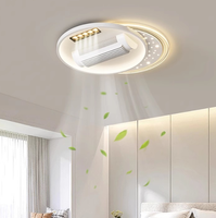 Ventilateur de plafond LED moderne sans pales, télécommandé, à intensité variable et silencieux, idéal pour salon et chambre à coucher