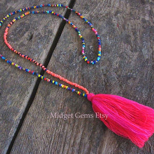 Collar de Borlas con Gotas de Arcoíris de Moda - Product Image 1