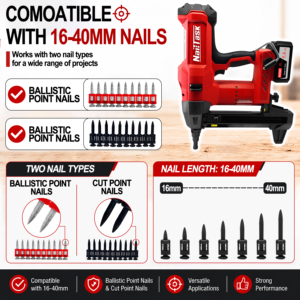 <span class=keywords><strong>Cloueur</strong></span> à béton sans fil 20V à batterie lithium-ion sans balais de qualité industrielle NailTask DCCN100X2 pour l'étanchéité des sous-sols - Product Image 2