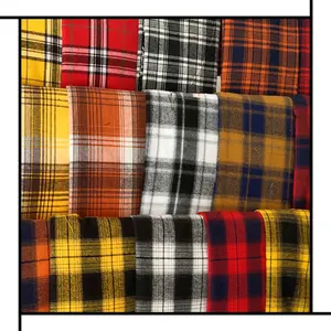 21s yarn dyed flannel supplier shirting Yarn-dyed flannel check brushed fabric twill single brushed fabric for pajama and shirt