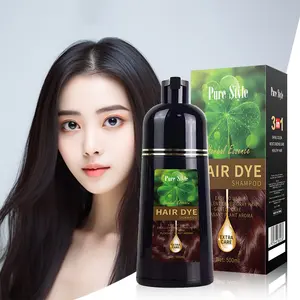 3 in 1 PureStyle 인스턴트 500ml 병 일본 흰 머리 검은 색 크림 진한 갈색 머리 염색 샴푸