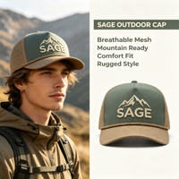 Topi Golf Outdoor OEM Dua Warna Berpinggiran Melengkung, Berlubang Laser, 5 Panel, Bahan Poliester Tahan Air, Logo Bordir