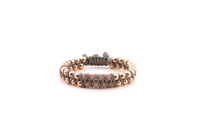 Accessoire de bracelet tendance en acier inoxydable fait à la main en pierre de macramé unisexe plaqué or pour la fabrication directe de fêtes de mariage
