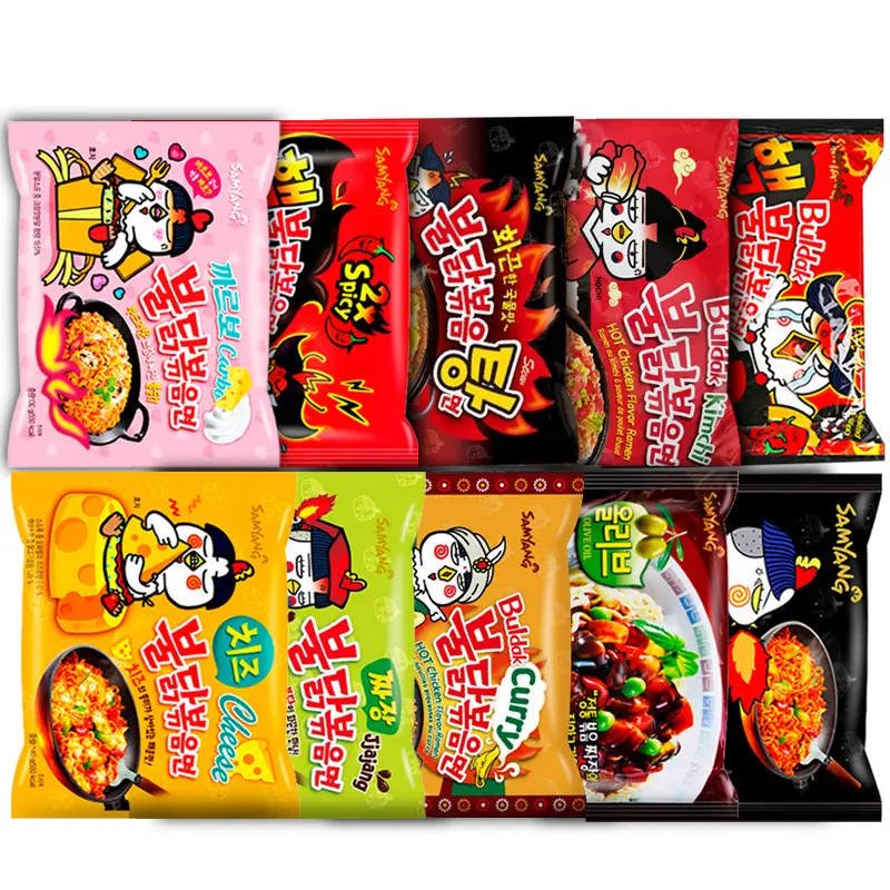 Coreia do Sul Coreano Hand Made Ramen Instant Noodles Bag, copo Embalagem Durum Trigo Ramen Coreano Por Mayor Samyang Noodles 0,14 kg