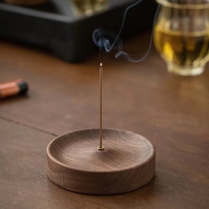 Support rond pour brûleur de cérémonie du thé en bois massif de noyer noir, fait à la main - Product Image 4