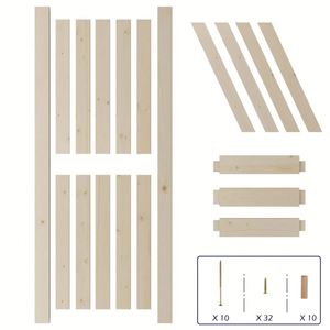 RheTech 30x84 pulgadas K-Frame DIY Puerta corrediza de madera de granero con paneles de madera de pino maciza sin terminar - Product Image 4