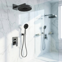 Robinet de douche mural encastré en acier inoxydable 304 brossé gris, design moderne, pour hôtel de luxe