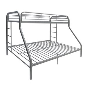 Space-Saving Furniture Twin-Over-Full <strong>Futon</strong> <strong>Bunk</strong> <strong>Bed</strong> With Metal Frame and Ladder, Black - Product Image 5