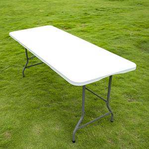 Mesa Plegable de HDPE Blanca de 180 cm (6 pies), Diseño Moderno, Rectangular, de Plástico, para Eventos al Aire Libre, Bodas y Picnics - Product Image 1