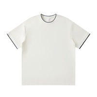 T-shirt unisexe tendance à col rond, manches courtes, coupe ample, respirant, anti-humidité, léger 220G, décontracté pour l'été