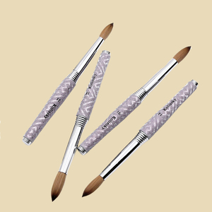 Pinceau à ongles en acrylique 100% Kolinsky, taille 18 22 24, manche en métal, OEM ODM, pinceau professionnel pour artiste ongulaire, poudre, salon - Product Image 3