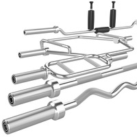 Ensemble de barres de musculation professionnel Olympic1 Specialty, électroplaqué massif, SR GLG-ZAG1.2, barre droite et barre EZ Curl avec poignée moletée pour la gym