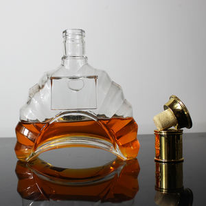 Bouteille de liqueur vide transparente en verre super flint de luxe 700 ml 750 ml pour whisky, spiritueux, tequila, brandy, XO avec bouchon - Product Image 5