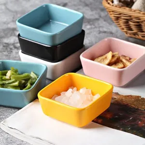 Petite assiette carrée en céramique pour sauces, plat à sushi, assiette à <span class=keywords><strong>moutarde</strong></span>, plat à sauce soja, plateau à <span class=keywords><strong>poivre</strong></span> motif fleur de cerisier - Product Image 5