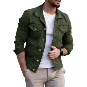 Veste en jean premium pour homme, coton délavé, boutonnée, style streetwear décontracté, vêtement d'extérieur tendance, hiver, séchage rapide, personnalisable OEM ODM - Product Image 1