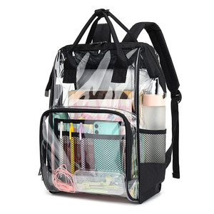 OEM al por mayor pañal transparente impermeable guardería transparente maternidad mamá PVC mochila <span class=keywords><strong>momia</strong></span> transparente bebé viaje cuidado equipo bolsa - Product Image 1