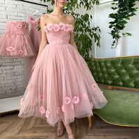 Gaun Tanpa Lengan Warna Pink Manis dengan Hiasan Bunga Tiga Dimensi, Tali Spaghetti, Model Ramping, Panjang Lantai, Gaya Peri, untuk Musim Panas