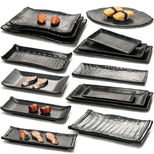Unbreakable Japanese Design Restaurant Tableware Sushi <strong>Serving</strong> Black Matt <strong>Rectangular</strong> Melamine <strong>Plate</strong> - Product Image 6