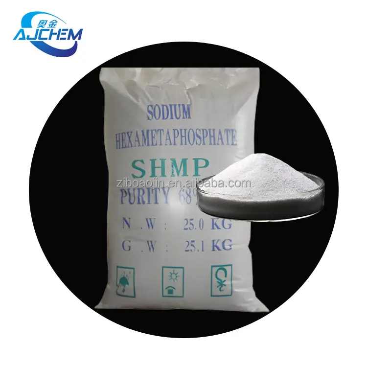Industrial Grade Sodium Hexametaphosphate 68% SHMP Powder food grade for Detergent