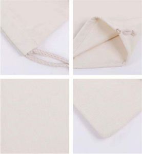 Wholesale Cotton Linen <b>String</b> Bag Customized White Twill Linen Bags Jewelry Drawstring Pouch - Product Image 3