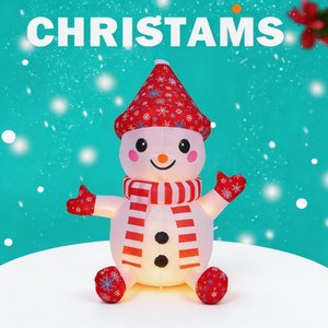 โมเดลตุ๊กตาหิมะเป่าลมขนาด 1.2 เมตร สำหรับตกแต่งงานปาร์ตี้กลางแจ้ง ตกแต่งวันหยุด และใช้เป็นอุปกรณ์ประกอบฉากเทศกาลฤดูหนาว - Product Image 5