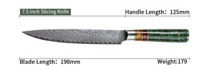 Couteau professionnel en acier Damas KEENHOPE VG10 10Cr15CoMoV, couteau à trancher, couteaux de cuisine, manche en résine composite acrylique - Product Image 6