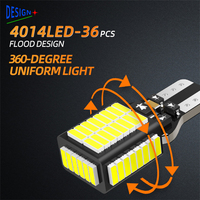 Ampoule LED de voiture T15 W16W 4014 54SMD Canbus sans erreur DC12-24V, feux de recul, feux de stationnement, feux de signalisation, super lumineux
