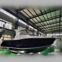 Yacht de sport en aluminium de 25 pieds et 7.7m pour l'Australie, bateau de pêche pilote à cabine marché Offre Spéciale, moteur hors-bord, bateau d'eau salée à vendre