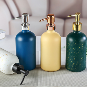 Dispensador de Jabón Líquido para Manos y Platos con Tapa de Bambú, Bomba de Vidrio Blanco de 500 ml para Cocina y Baño - Product Image 3