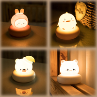 Produits de dropshipping 2026 : Veilleuse portable en silicone LED mignonne en forme d'animal pour chambre de bébé, agent de dropshipping