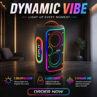 Enceinte portable BKK / OEM 80W IPX5 avec microphone intégré, longue autonomie de batterie, lumière LED RGB pour Boombox extérieur