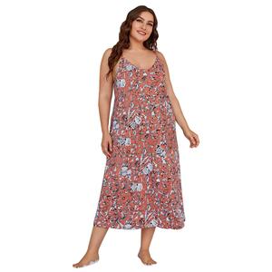 SMOOTH Plus Size Women Floral Sling Nightgown, Sexy Lightweight Summer <strong>Sleep</strong> <strong>Dress</strong> for Curvy Ladies - Product Image 5