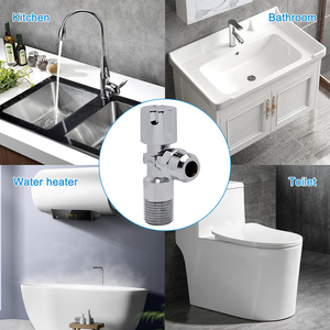 Fourniture de nouveau produit <span class=keywords><strong>pas</strong></span> <span class=keywords><strong>cher</strong></span>, Chrome industriel 90 degrés cuisine trois voies toilettes salle de <span class=keywords><strong>bains</strong></span> vanne d'angle d'arrêt en laiton forgé 1/2 - Product Image 2