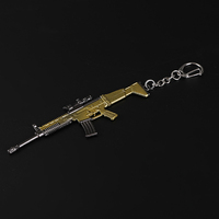 Porte-clés en métal personnalisé pour jeu mobile PUBG, mini-pistolet