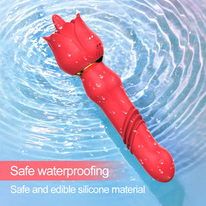 Vibrador de Silicona de Alta Calidad con Doble Masaje, Forma de Rosa de Loto, Estimulación Dual para Mujeres - Product Image 3