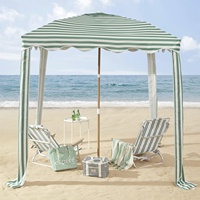 Parasol de plage pop-up portable à rayures pour le glamping, protection solaire, tente de plage, cabane de piscine, parasol moderne pour pique-niques et voyages