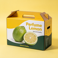Boîte d'emballage personnalisée pour parfum au citron avec trous d'aération, boîte d'expédition en carton ondulé imperméable pour fruits et légumes